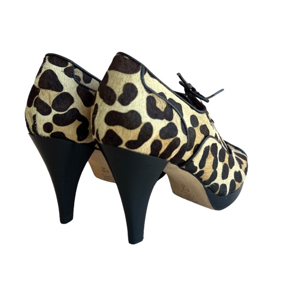 Van Eli Brown Leopard Print Fur Open Toe Booties - Picture 8 of 10